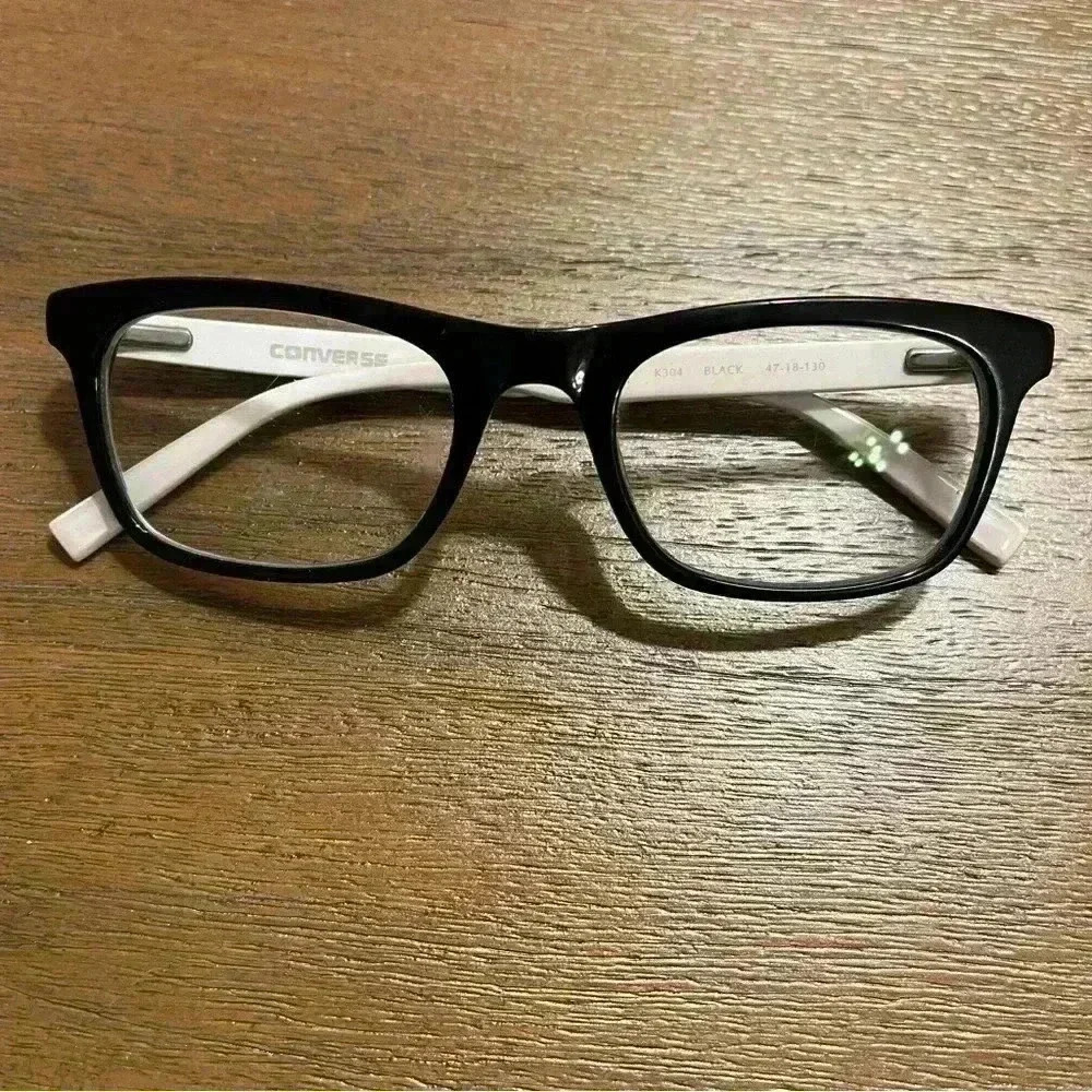 Converse K304 kids eyeglass frames black and white size 47 18 130